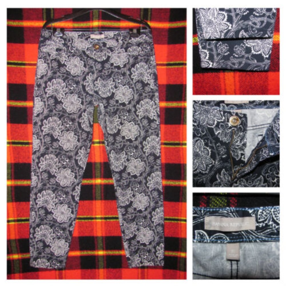 Banana Republic Women's Pants Size 31 Slim Skinny Mid Rise Multi Colors
